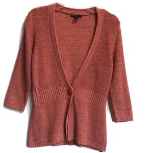August Silk Cardigan 3/4 sleeve Sweater  Womens Size Medium